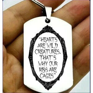 Heart Are Creaute That's Rby Our Ribs Are Cage Hot Gothic Horror Art Keychain